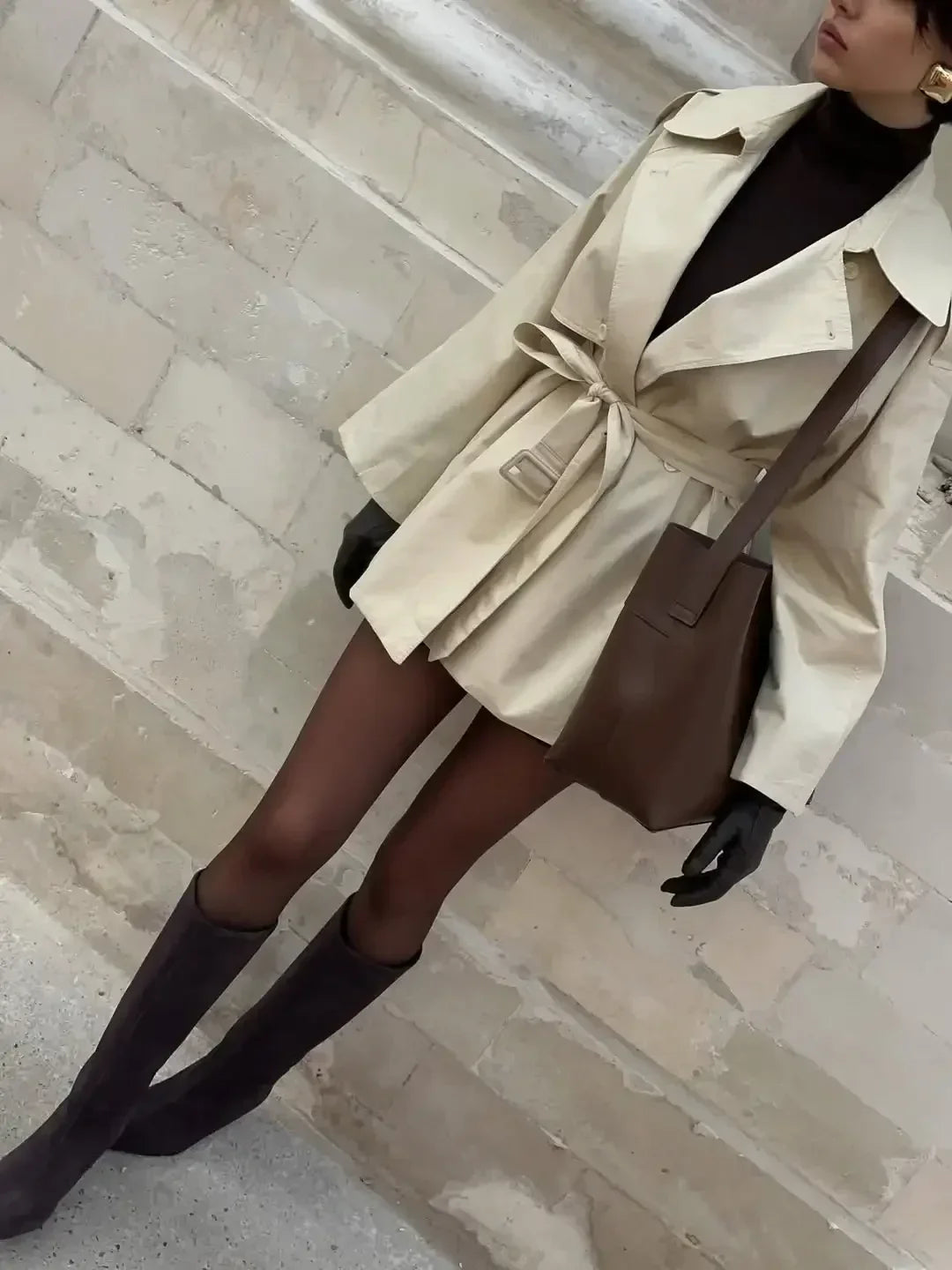 Women’s Belted Short Trench Coat