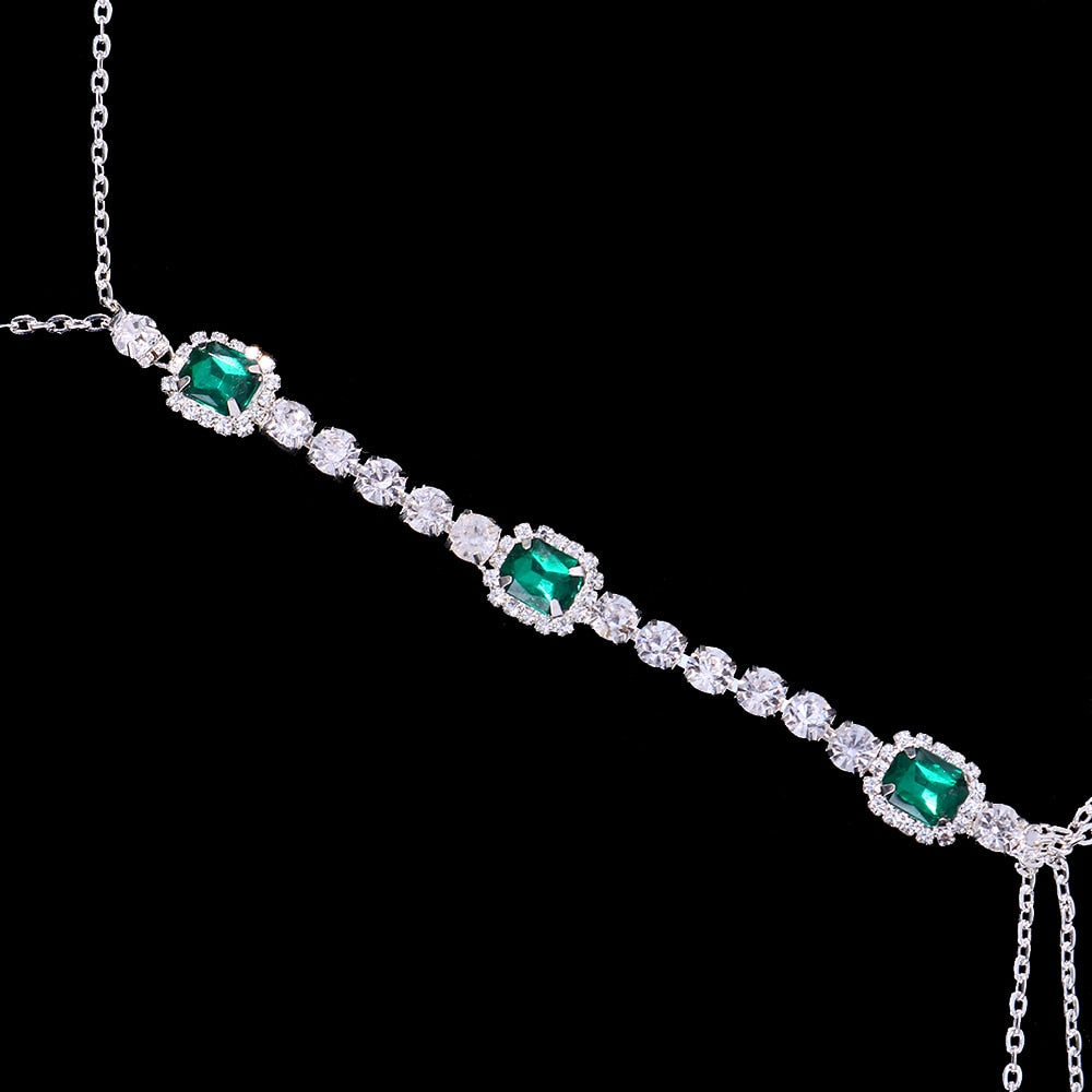 Cadena de cofre de cristal verde