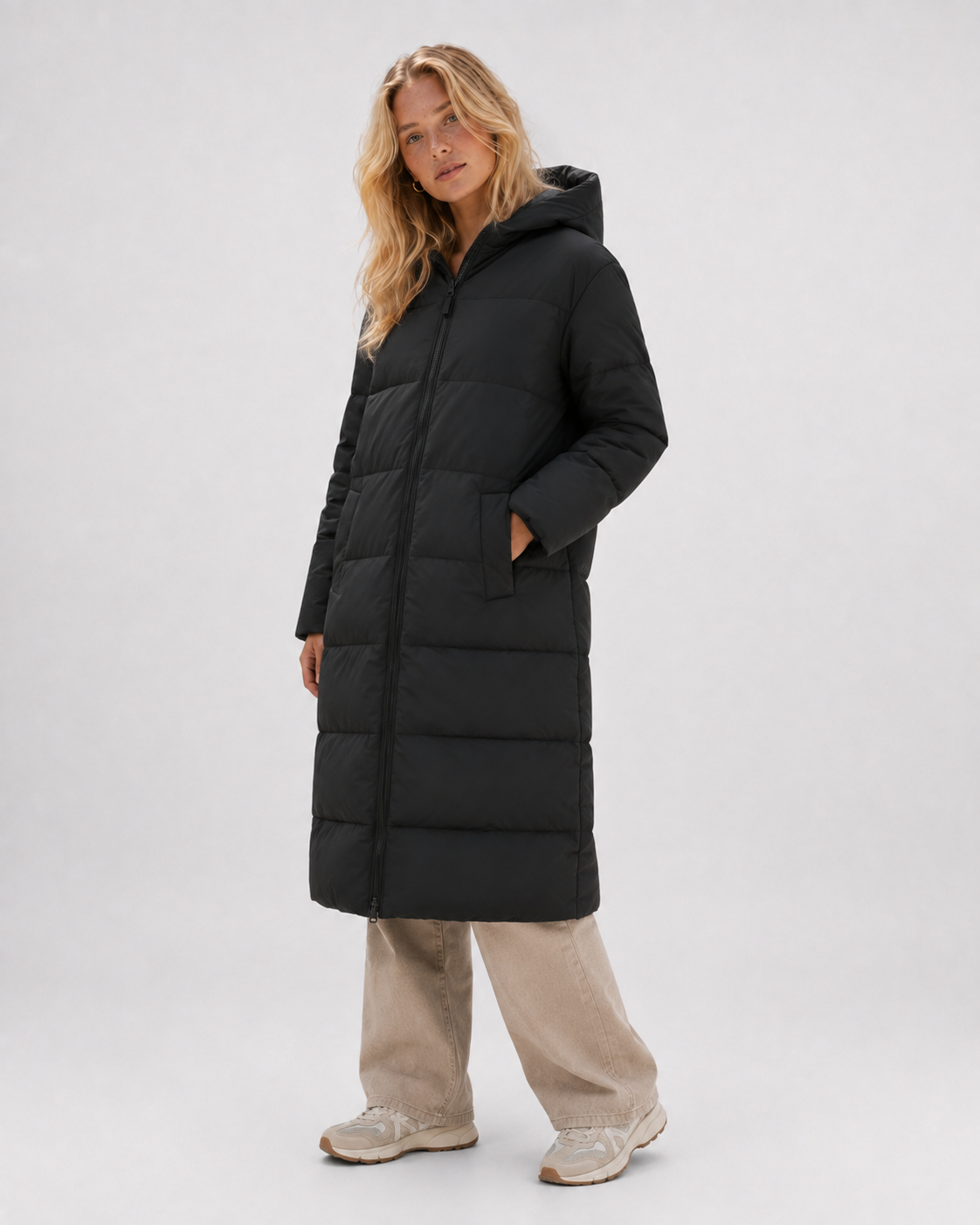 Long Hooded Puffer Jacket — Women's