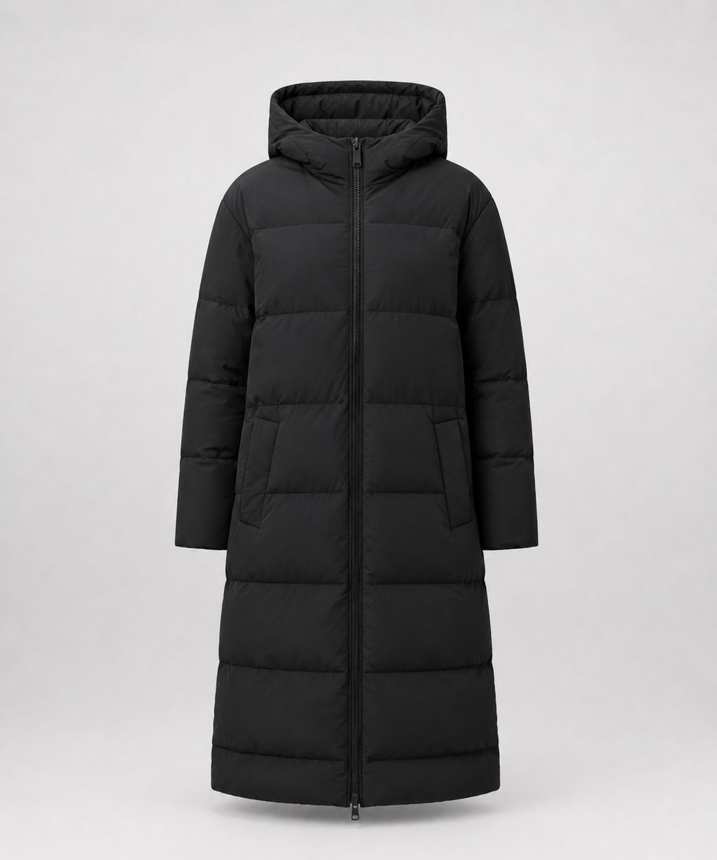 Long Hooded Puffer Jacket — Women's