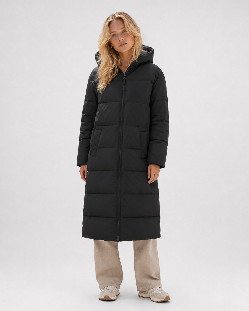 Long Hooded Puffer Jacket — Women's