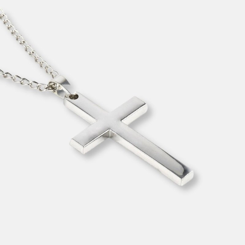 Collar de cruz de acero inoxidable para hombre