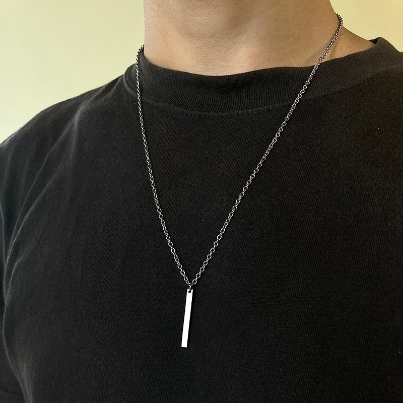 Collar minimalista de acero inoxidable para hombre