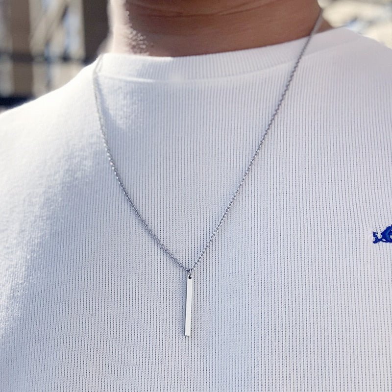 Collar minimalista de acero inoxidable para hombre