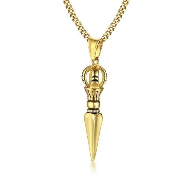 Collar de acero inoxidable de santo para hombre
