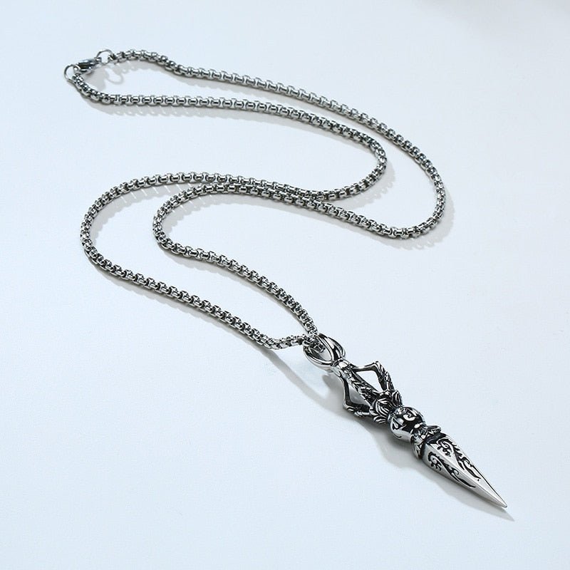 Collar de acero inoxidable de santo para hombre