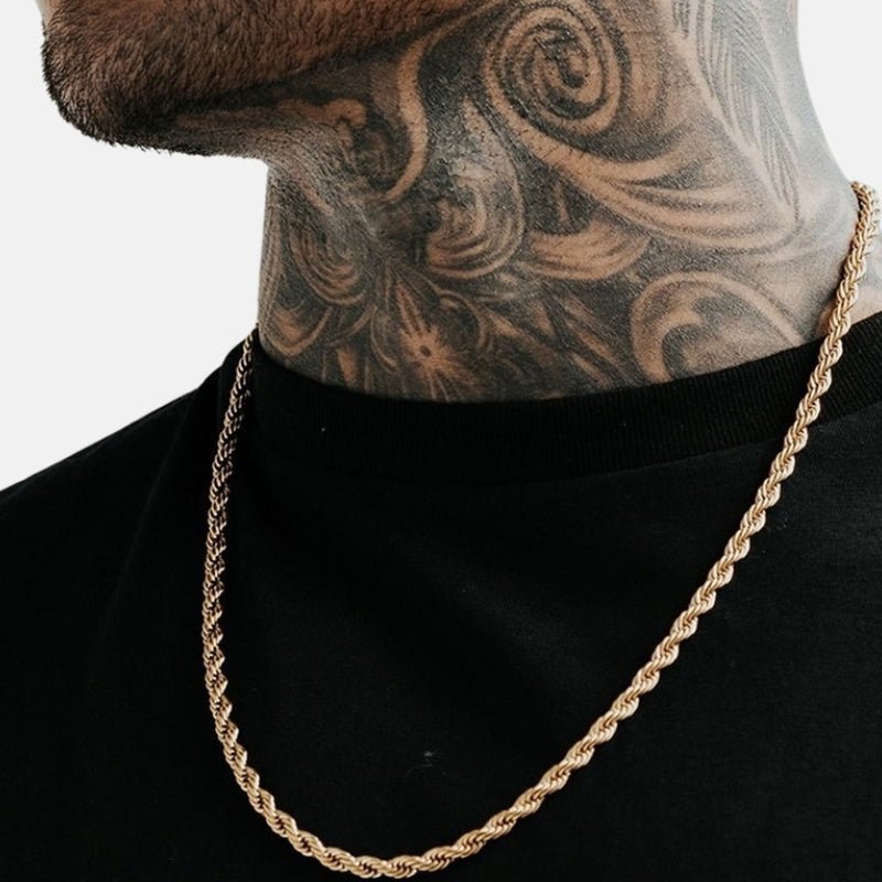 Collar de acero inoxidable trenzado para hombre