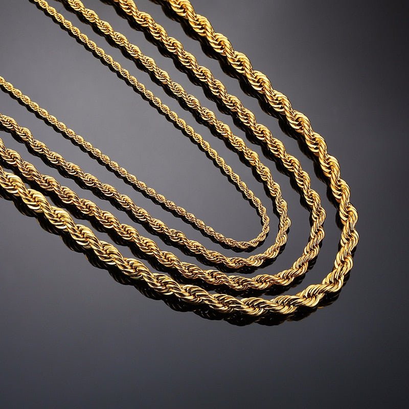 Collar de acero inoxidable trenzado para hombre