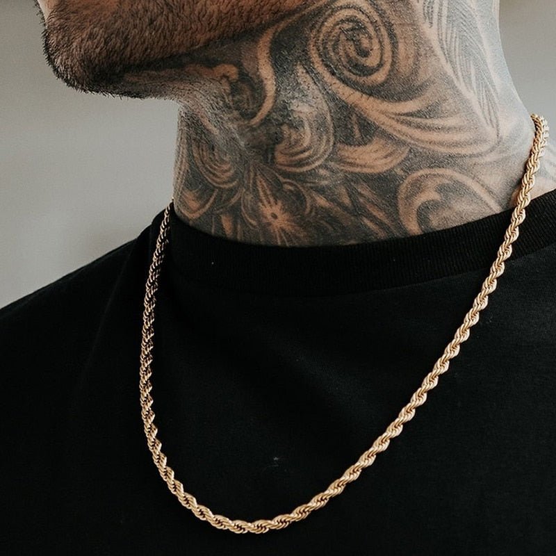 Collar de acero inoxidable trenzado para hombre