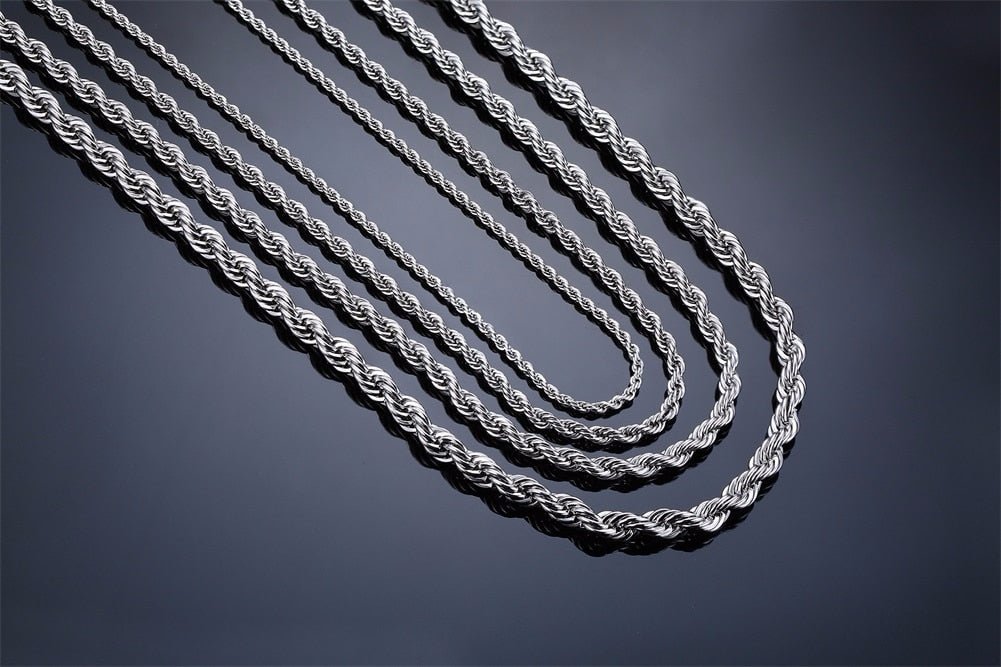 Collar de acero inoxidable trenzado para hombre