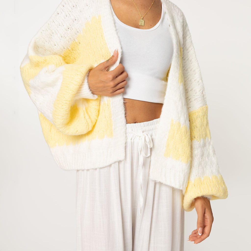 Oversized Cardigan with Wide Stripes