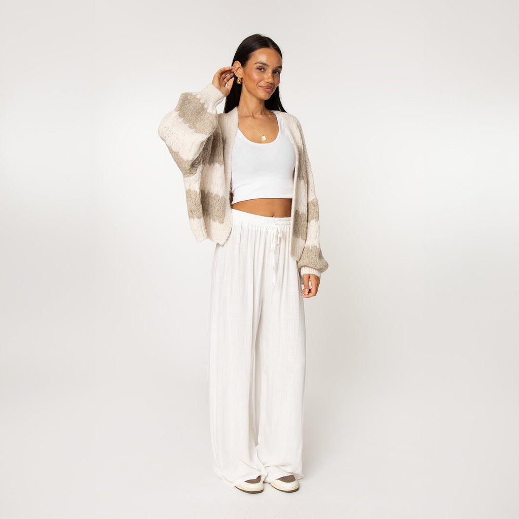 Oversized Cardigan with Wide Stripes