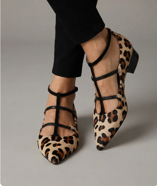 Franca | High-heeled shoes with a leopard-print strap